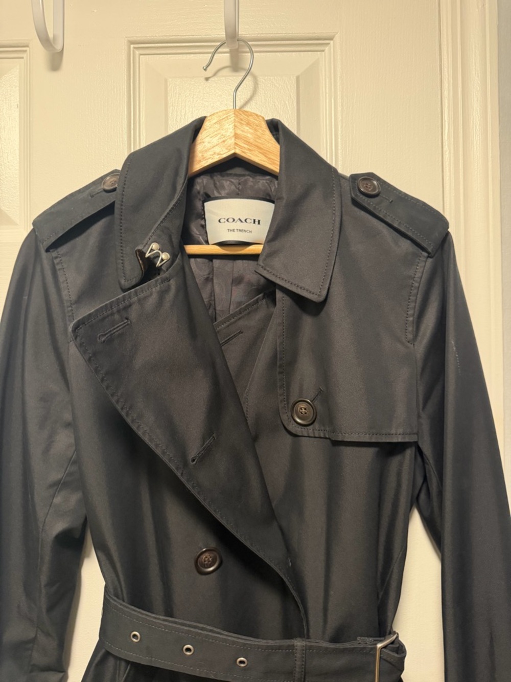 Coach Black The Trench Coat with Signature Lining - Picture 8 of 9